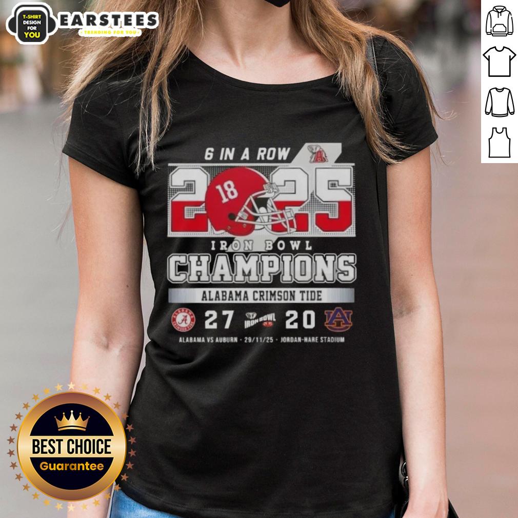 Awesome Alabama Vs Auburn 6 In A Row Iron Bowl Champions Jordan-Hare Stadium T-Shirt - Image 3