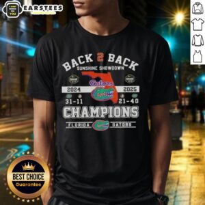 Awesome Back To Back Sunshine Showdown Champions Florida Gators T-Shirt
