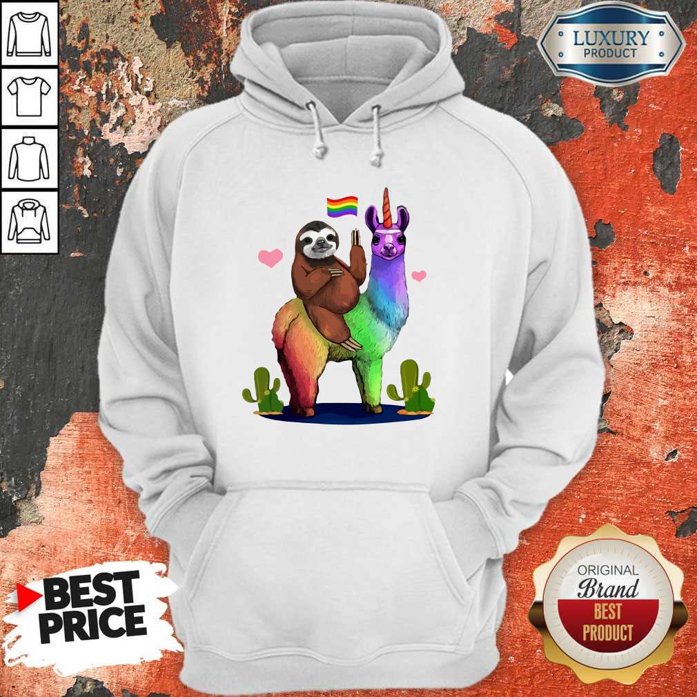 LGBT Sloth Riding A Llama Gay Lesbian Pride Shirt - Image 2