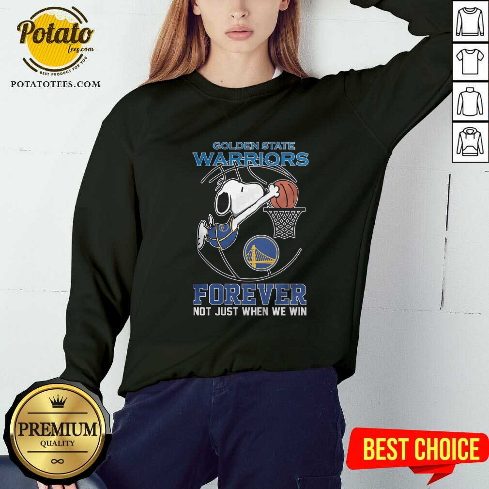 Golden State Warriors Snoopy Basketball Fan Forever Not Just When We Win Love T-Shirt - Image 5