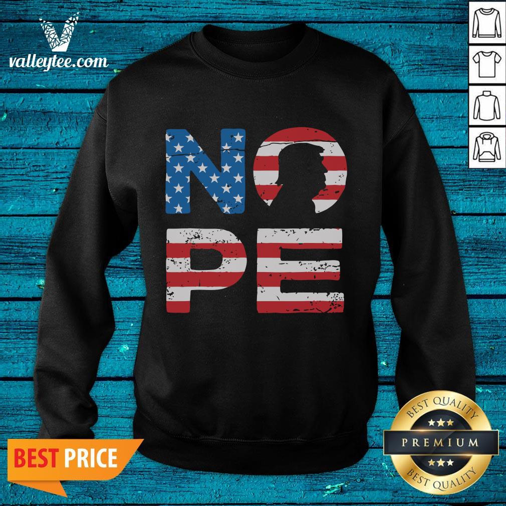Top Donald Trump Nope No To Trump Funny Election 2020 American Flag Shirt - Image 2