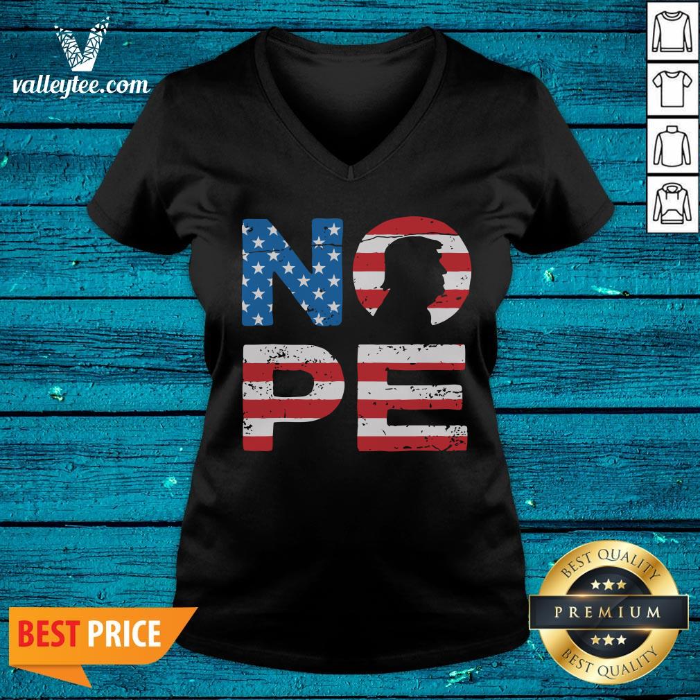 Top Donald Trump Nope No To Trump Funny Election 2020 American Flag Shirt - Image 3