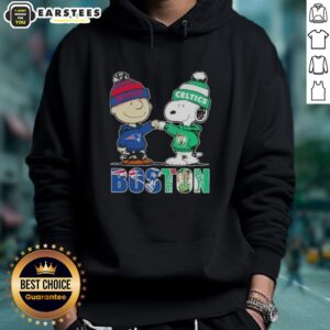 Alternative view of Awesome Charlie Brown And Snoopy Boston City Sports New England Patriots X Boston Celtics T-Shirt