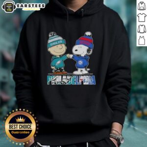 Alternative view of Awesome Charlie Brown And Snoopy Philadelphia City Sports Eagles X 76ers T-Shirt