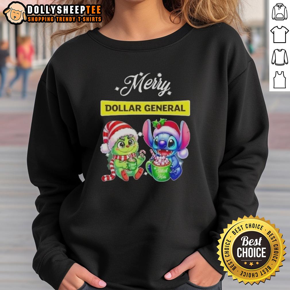 Happy Grinch And Stitch X Dollar General Merry Christmas T-Shirt - Image 5