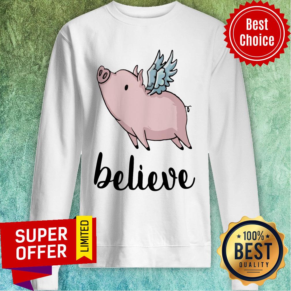 Believe Flying Pig With Wings Shirt - Image 4