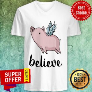 Alternative view of Believe Flying Pig With Wings Shirt