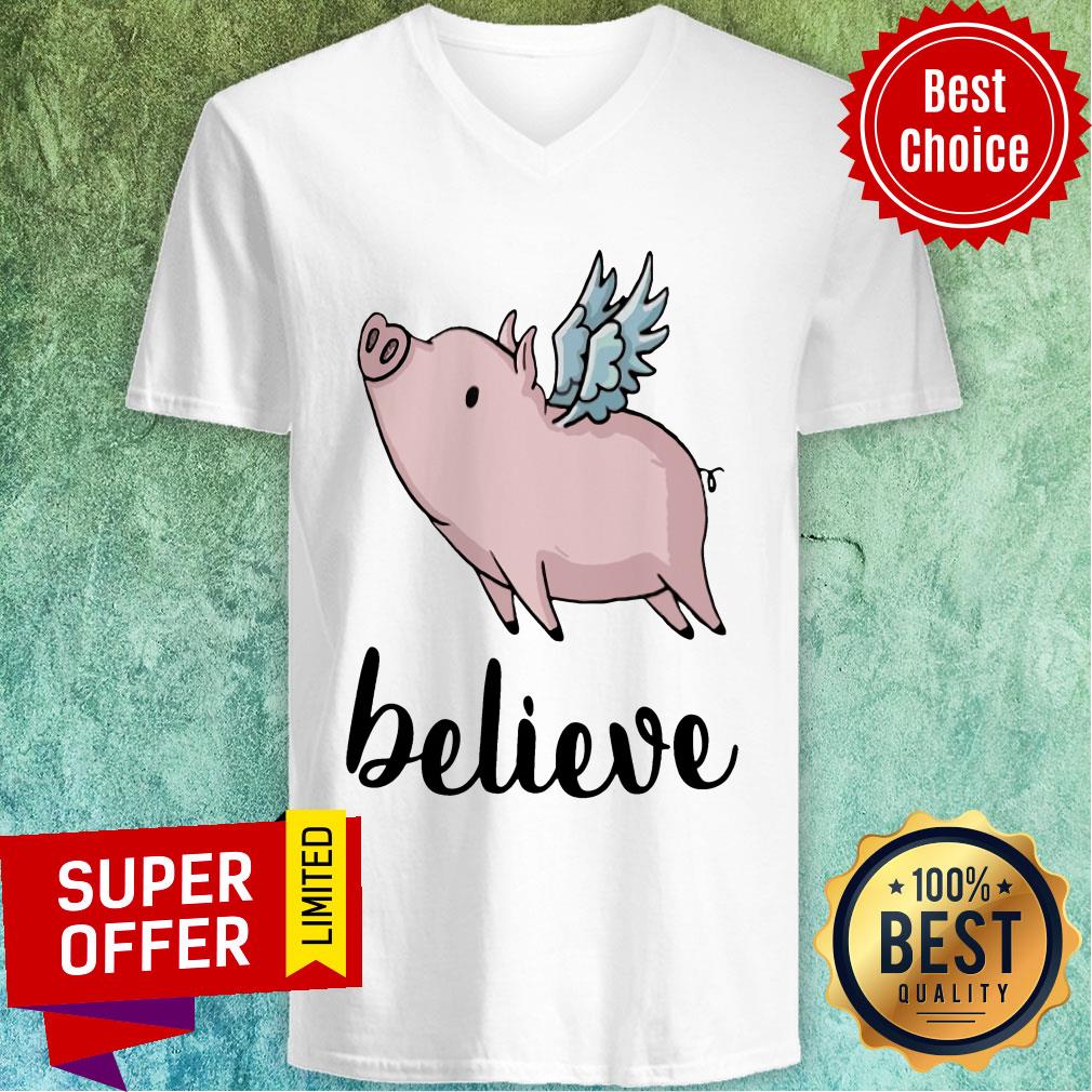 Believe Flying Pig With Wings Shirt - Image 2