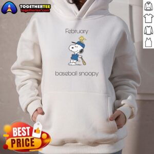 Alternative view of Original February Baseball Snoopy Woodstock T-Shirt