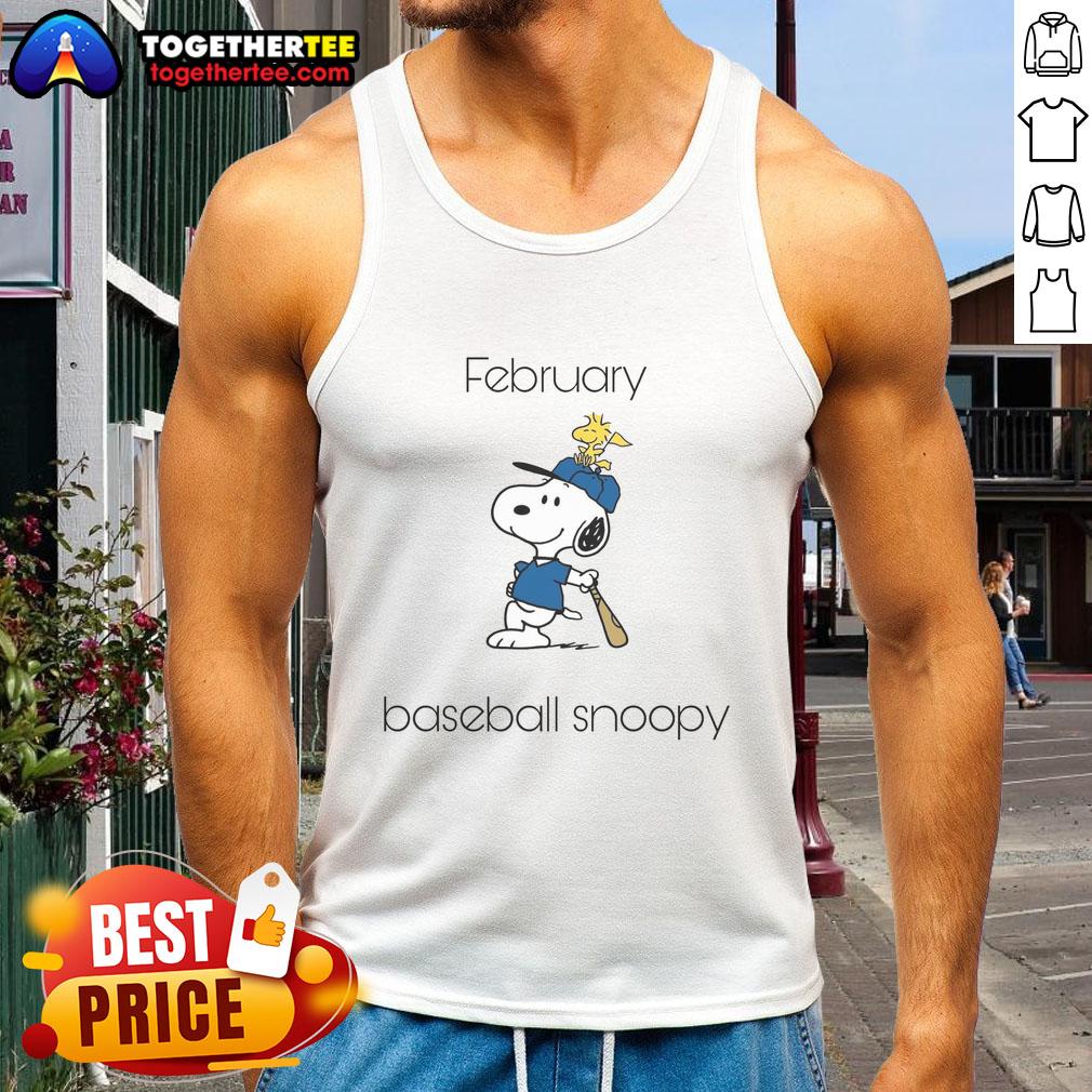 Original February Baseball Snoopy Woodstock T-Shirt - Image 4