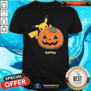 Premium Pokemon Pikachu Halloween Jack O' Lantern Pumpkin T-Shirt