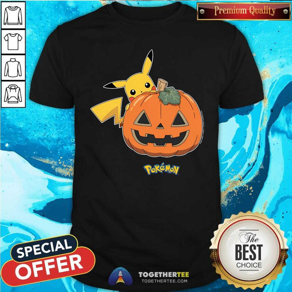 Premium Pokemon Pikachu Halloween Jack O' Lantern Pumpkin T-Shirt