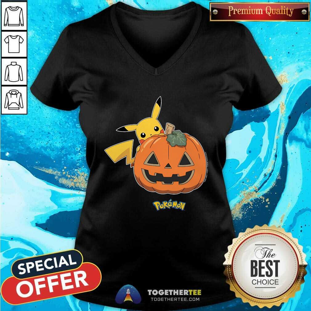 Premium Pokemon Pikachu Halloween Jack O' Lantern Pumpkin T-Shirt - Image 2