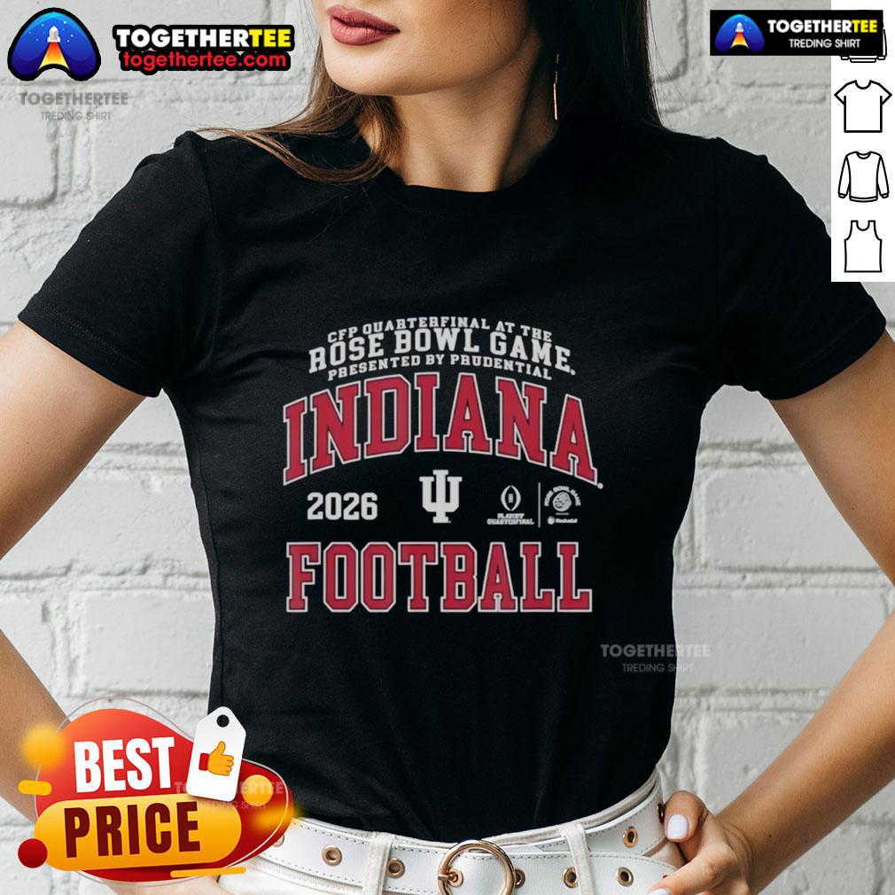 Happy Indiana Hoosiers CFP Quarterfinal At The Rose Bowl Game 2026 Presented By Prudential T-Shirt - Image 3
