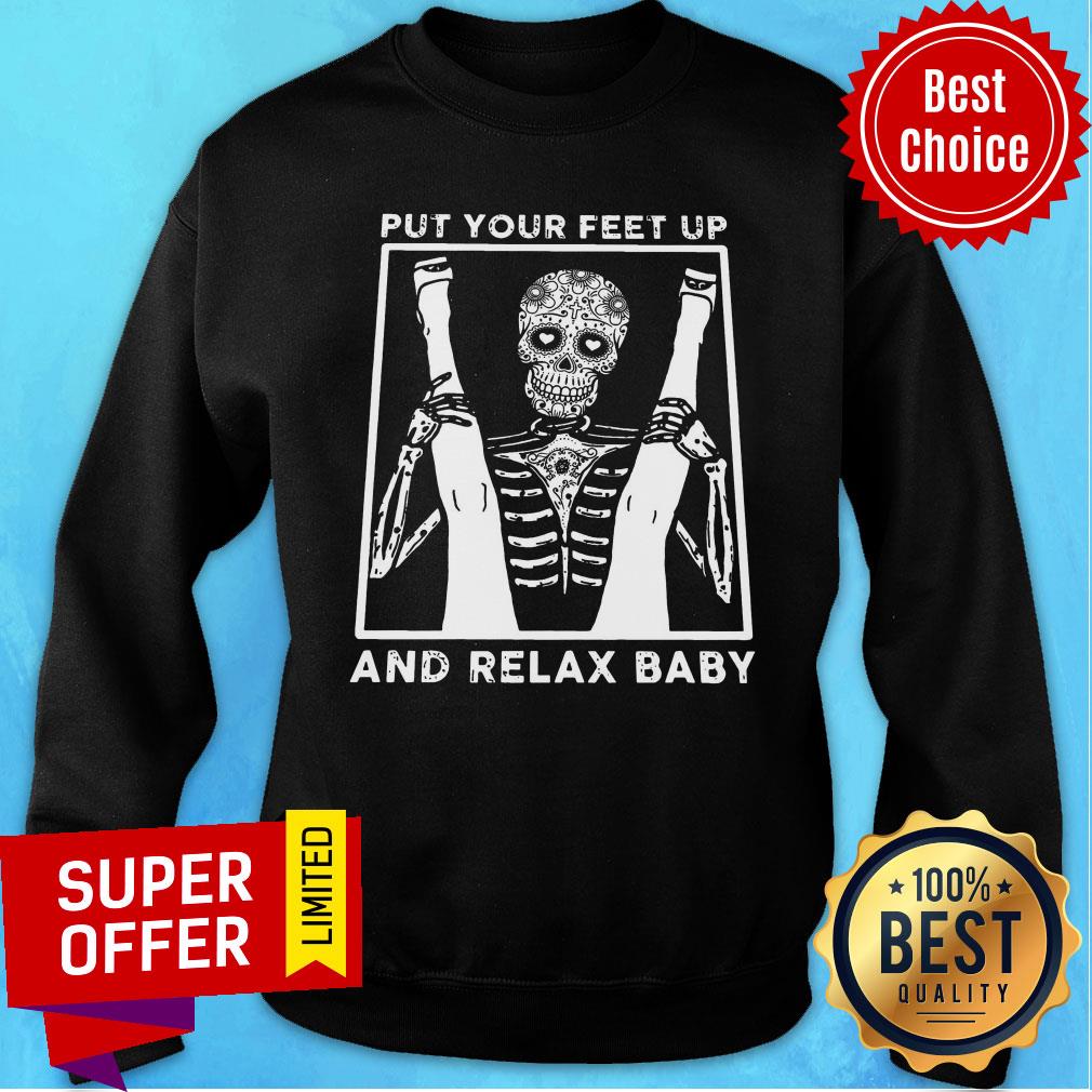 Skeleton Put Your Feet Up And Relax Baby Shirt - Image 4