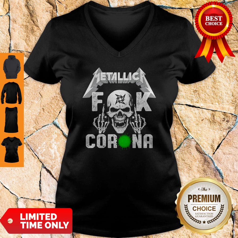 Official Skull Metallica Fuck Coronavirus Shirt - Image 3