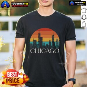 Top Chicago City Illinois Gift Skyline Vintage Jersey Flag T-Shirt
