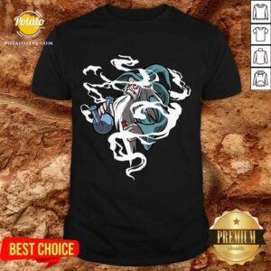 Top Cartoon Wizard Smoking Bong Shirt