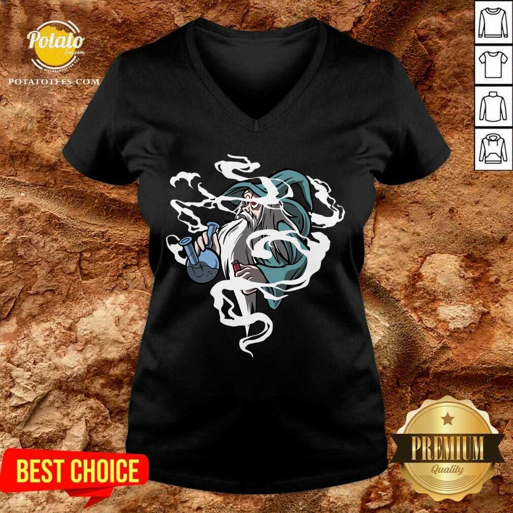 Top Cartoon Wizard Smoking Bong Shirt - Image 4