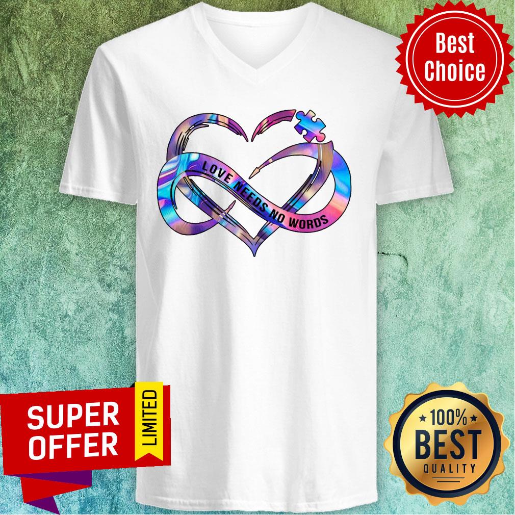 Love Needs No Words Sticker Autism Awareness Shirt - Image 3