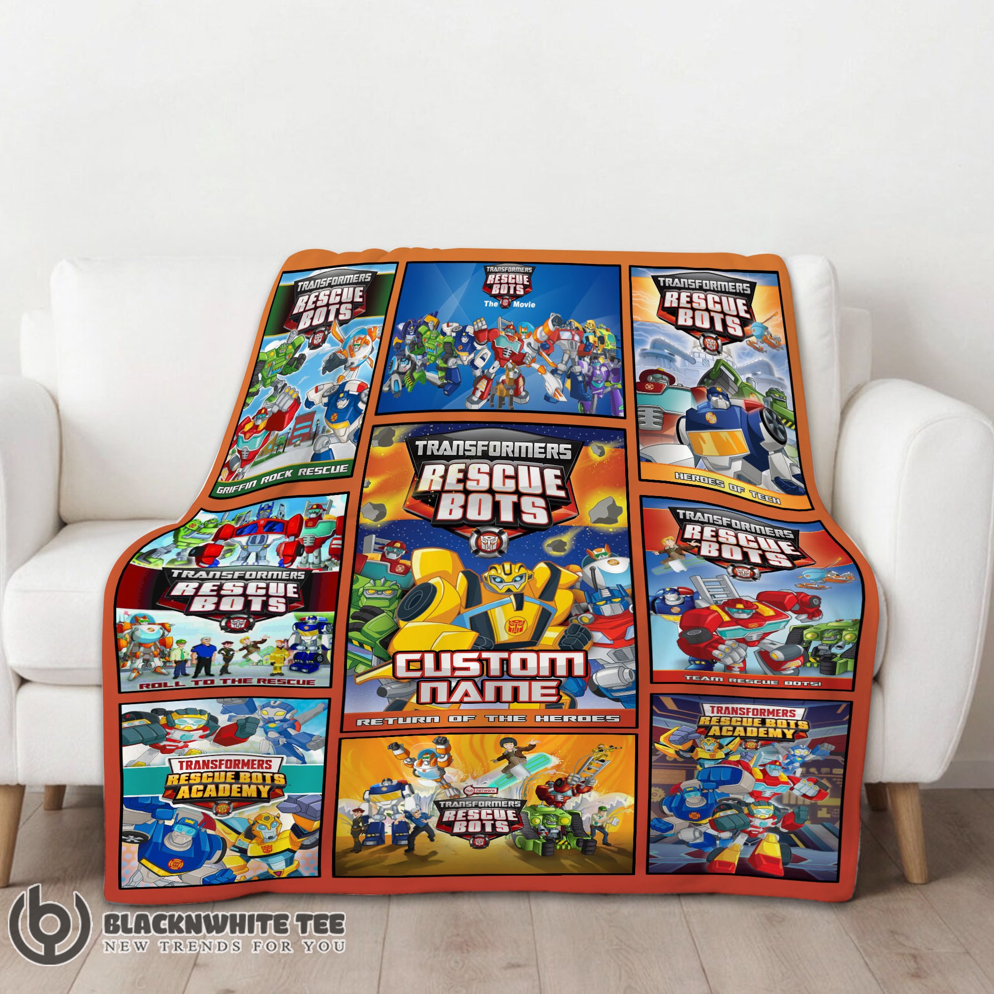 Official Premium Transformer Rescue Bots Collage Poster Blanket Fleece Customized Blanket - Image 2