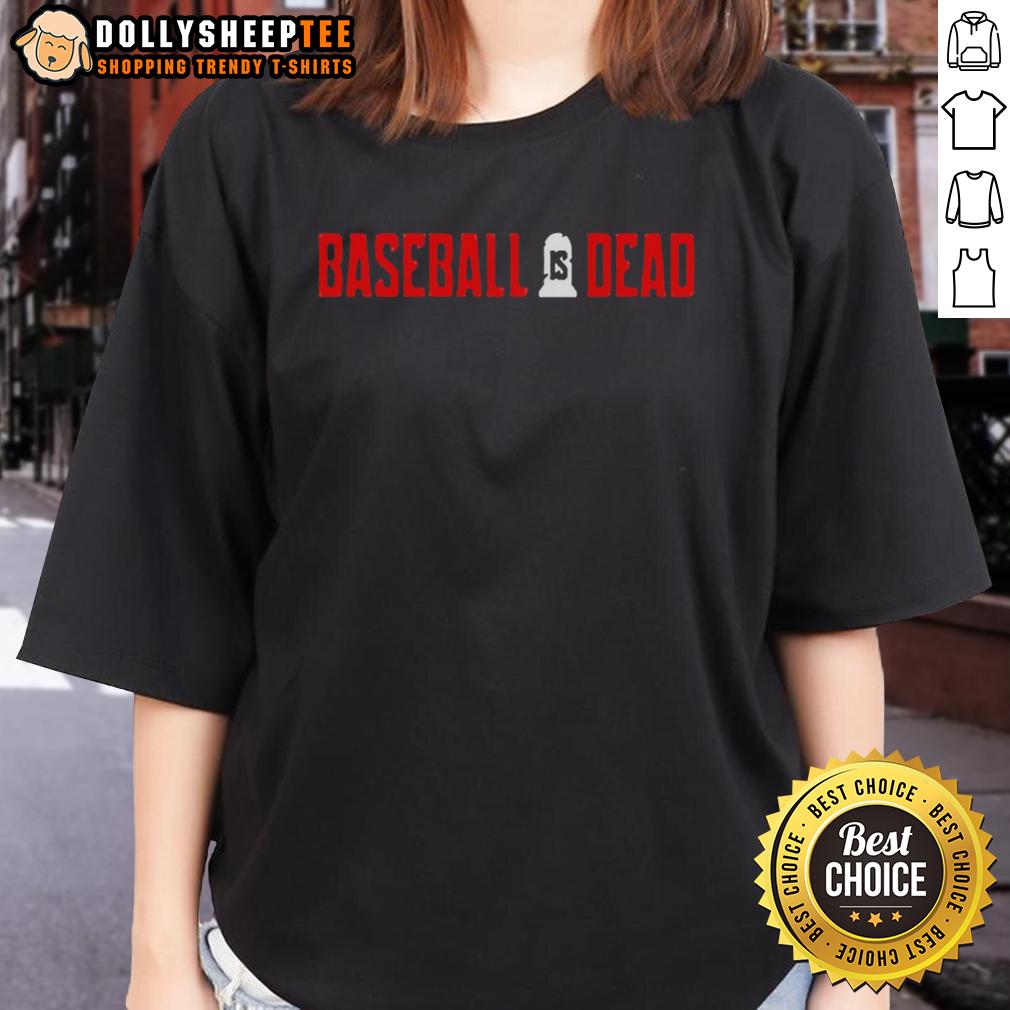 Awesome 2026 Baseball Is Dead Logo Black T-Shirt - Image 3