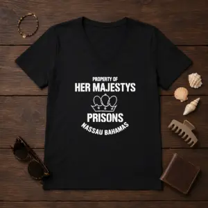 Alternative view of Pretty Property Of Her Majestys Prisons Nassau Bahamas Shirt