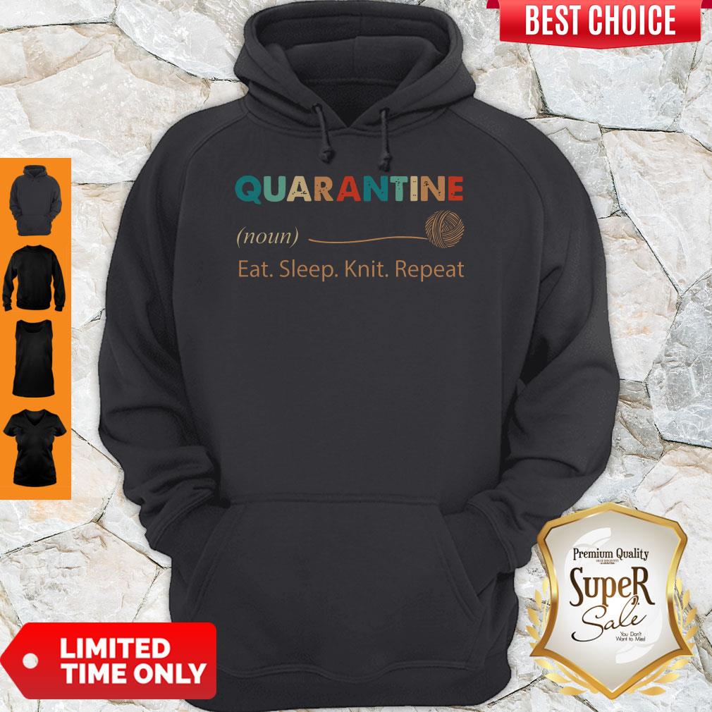Official Quarantine Noun Eat Sleep Knit Repeat Shirt - Image 3