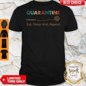 Official Quarantine Noun Eat Sleep Knit Repeat Shirt