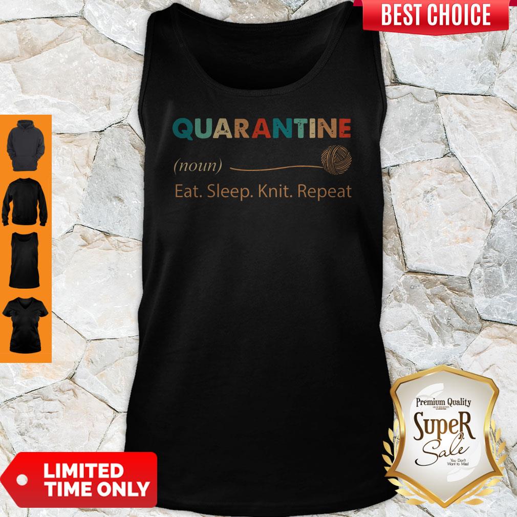 Official Quarantine Noun Eat Sleep Knit Repeat Shirt - Image 5
