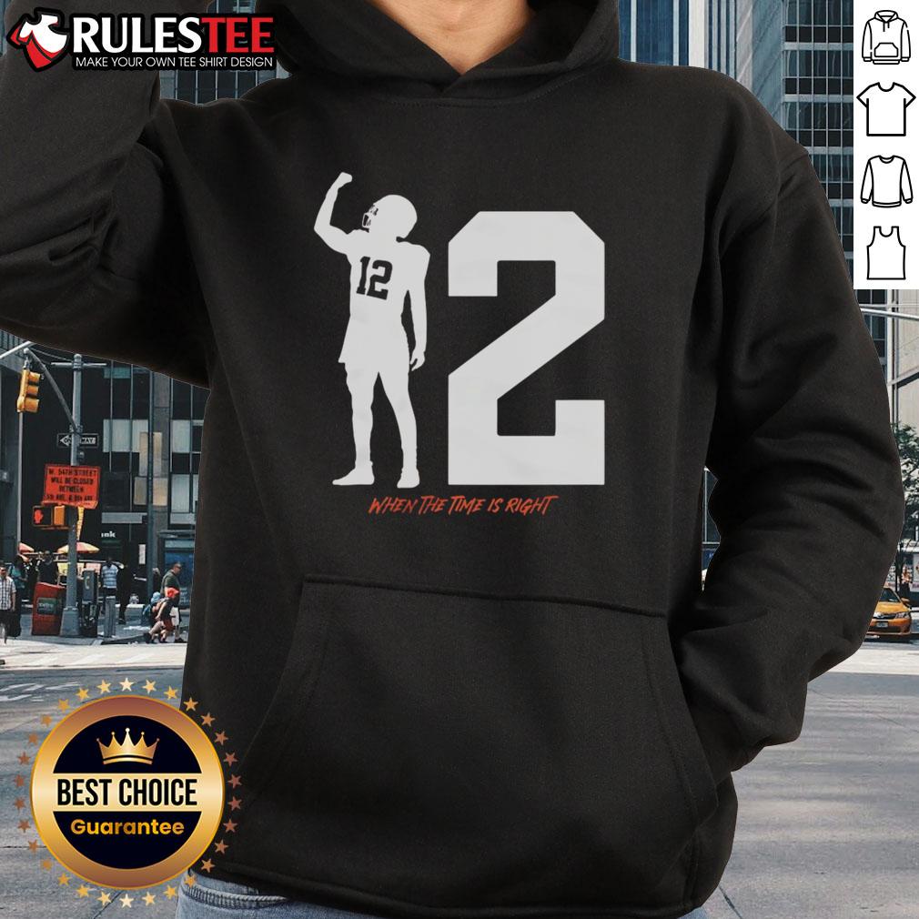 Awesome Shedeur Sanders Cleveland Browns #12 When The Time Is Right T-Shirt - Image 2