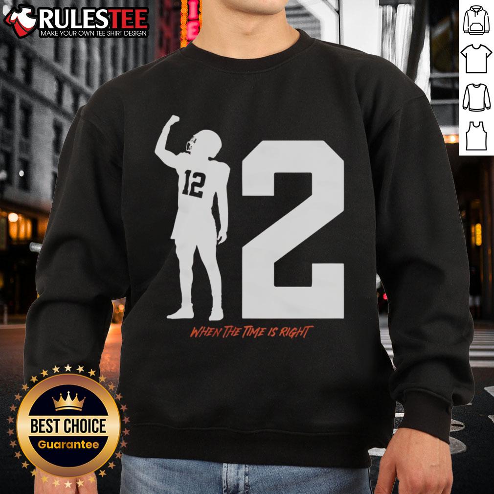 Awesome Shedeur Sanders Cleveland Browns #12 When The Time Is Right T-Shirt - Image 5
