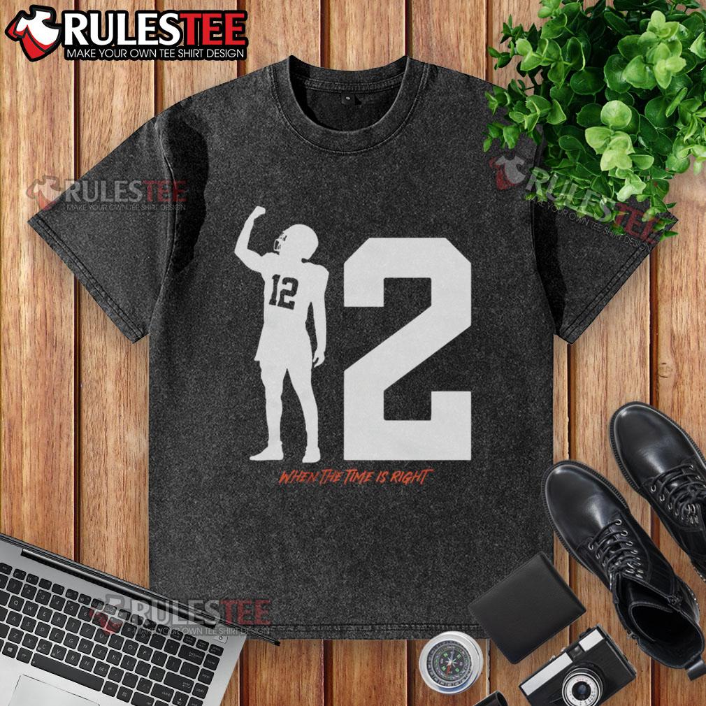 Awesome Shedeur Sanders Cleveland Browns #12 When The Time Is Right T-Shirt - Image 6