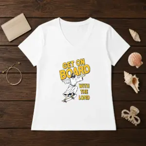 Alternative view of Hot Get On Board With The Lord Skateboarding Shirt