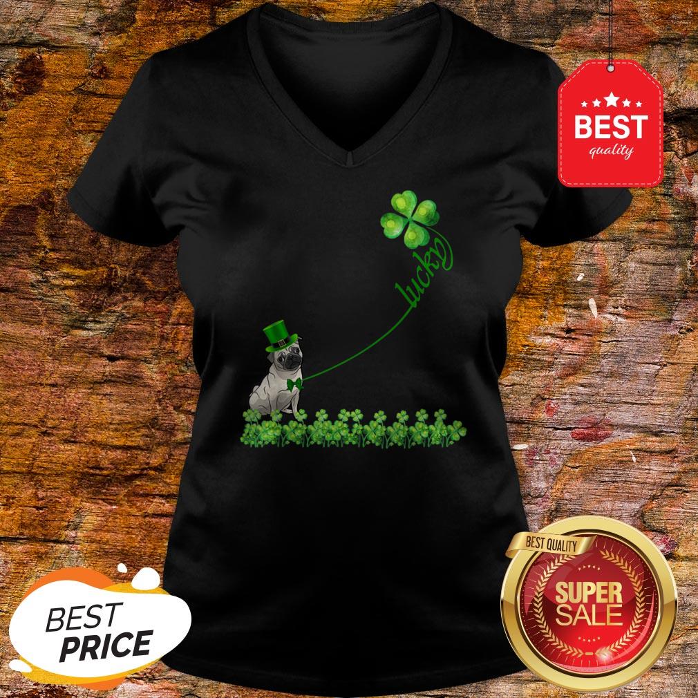 Lucky Saint Puggle Dog Shamrock St Patrick Day Shirt - Image 2