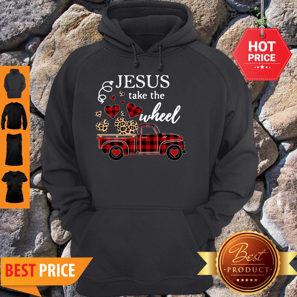 Leopard Truck Heart Jesus Take The Wheel Shirt - Image 5