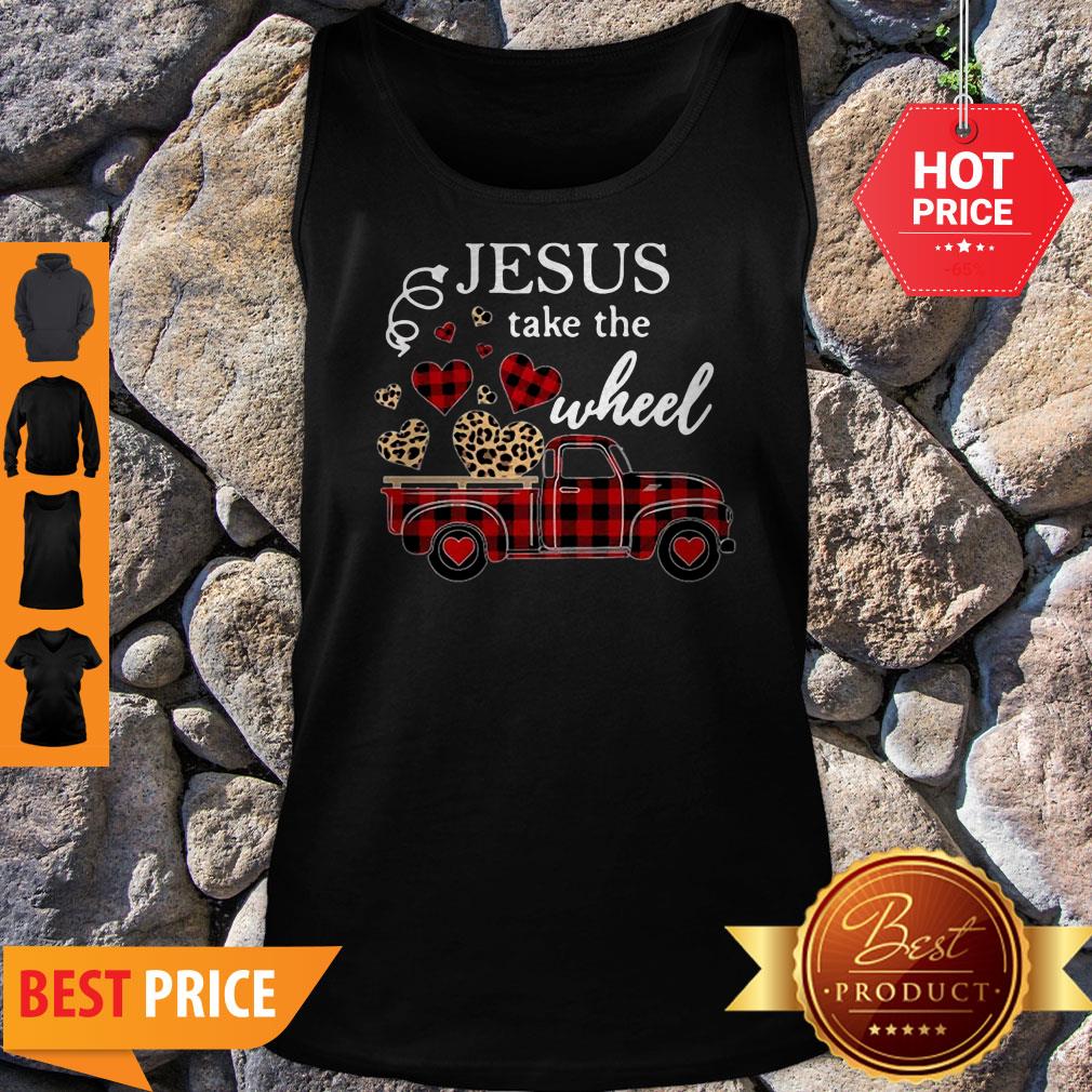 Leopard Truck Heart Jesus Take The Wheel Shirt - Image 3