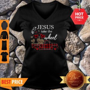 Alternative view of Leopard Truck Heart Jesus Take The Wheel Shirt