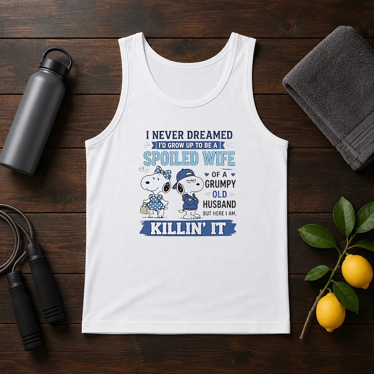 Pretty Snoopy Spoiled Wife Of A Grumpy Old Husband Killin It Shirt - Image 3