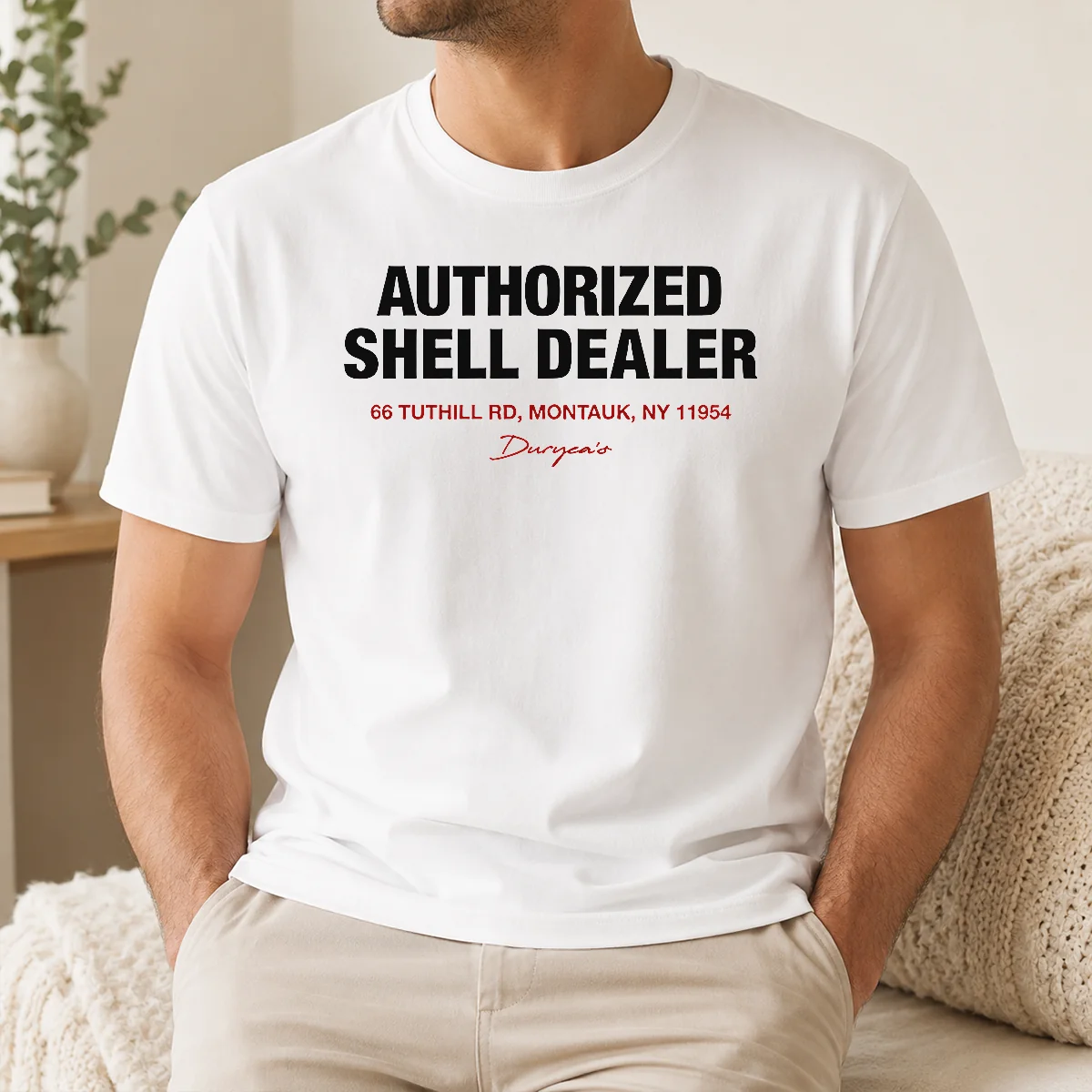 Nice Premium Duryea's Authorized Shell Dealer Sign 66 Tuthill Road Montauk New York Shirt