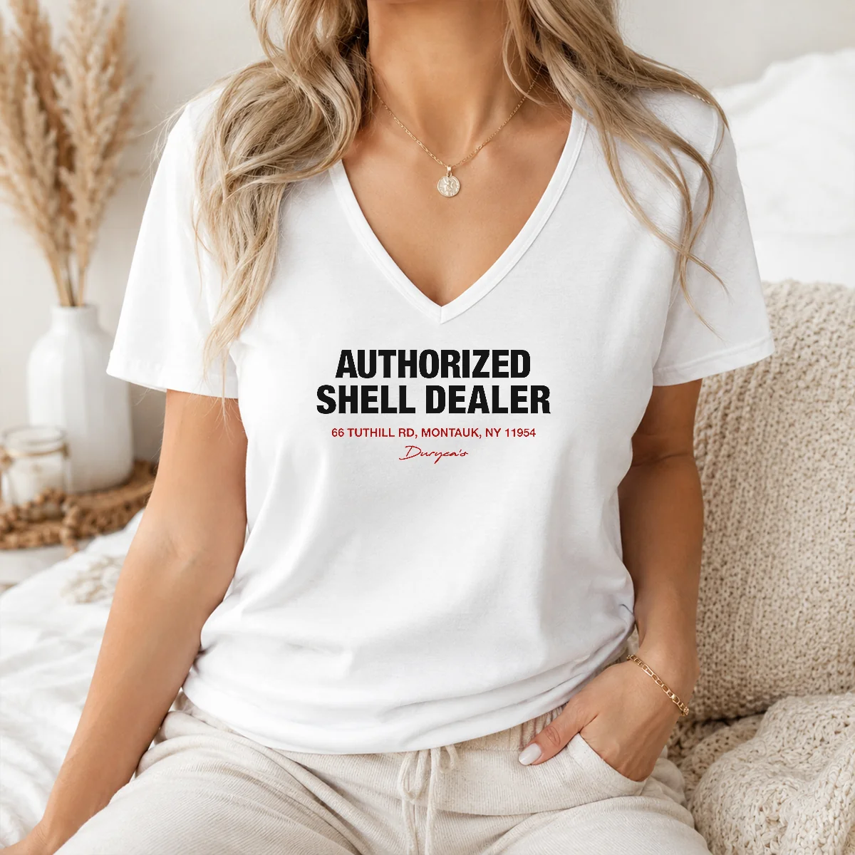 Nice Premium Duryea's Authorized Shell Dealer Sign 66 Tuthill Road Montauk New York Shirt - Image 2
