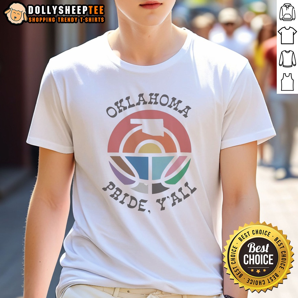 Pretty To Oklahoma Pride Yall Rainbow State Map Logo Pride Month Retro Basketball Shirt