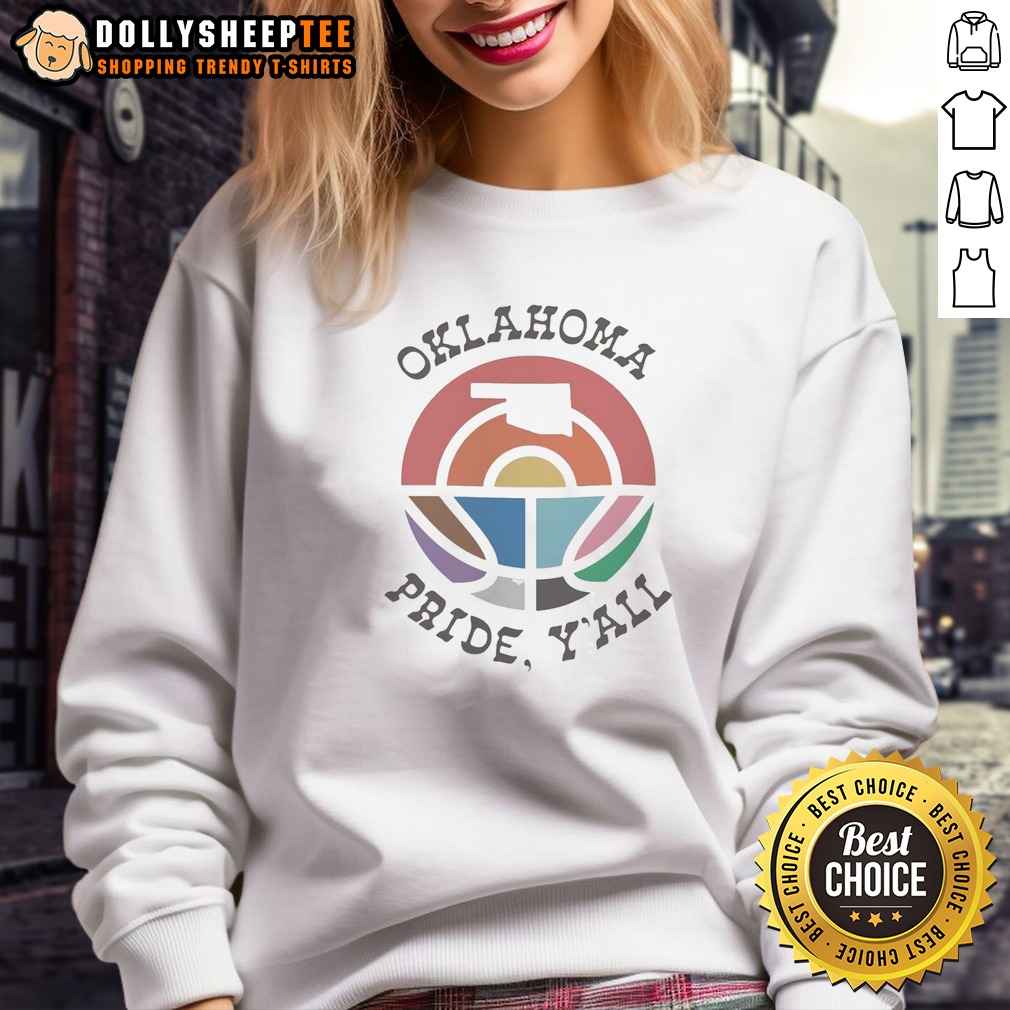 Pretty To Oklahoma Pride Yall Rainbow State Map Logo Pride Month Retro Basketball Shirt - Image 4