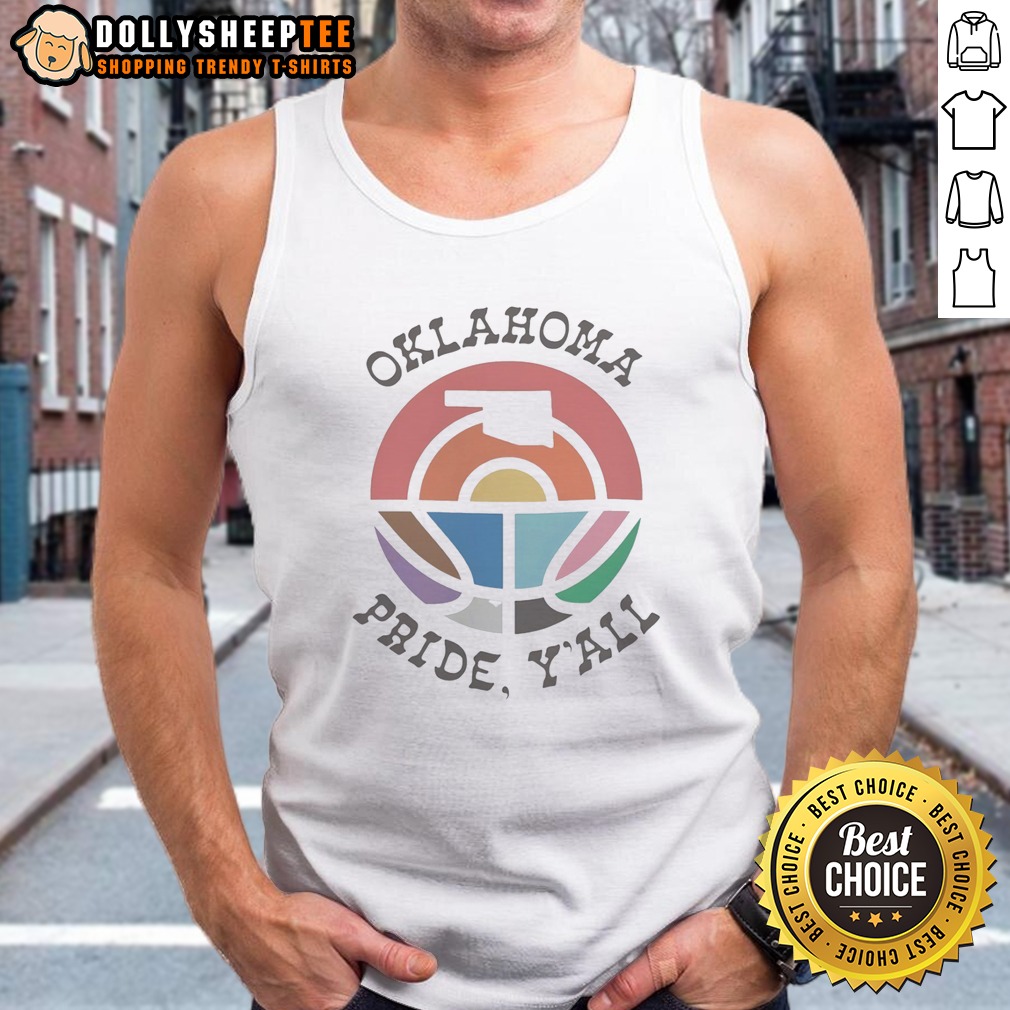 Pretty To Oklahoma Pride Yall Rainbow State Map Logo Pride Month Retro Basketball Shirt - Image 5