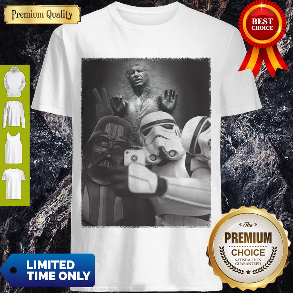 Star Wars Darth Vader And Stormtroopers Selfie Han Solo Frozen Carbonite Shirt