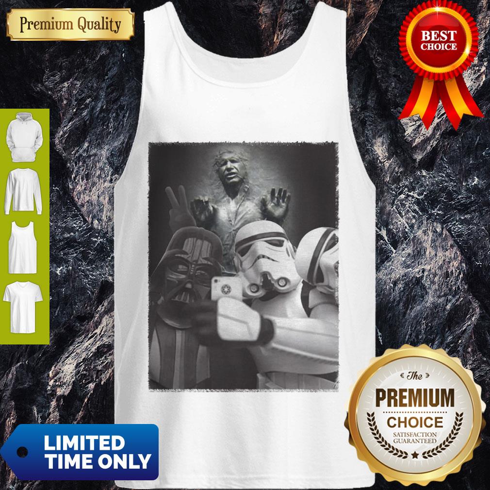 Star Wars Darth Vader And Stormtroopers Selfie Han Solo Frozen Carbonite Shirt - Image 4