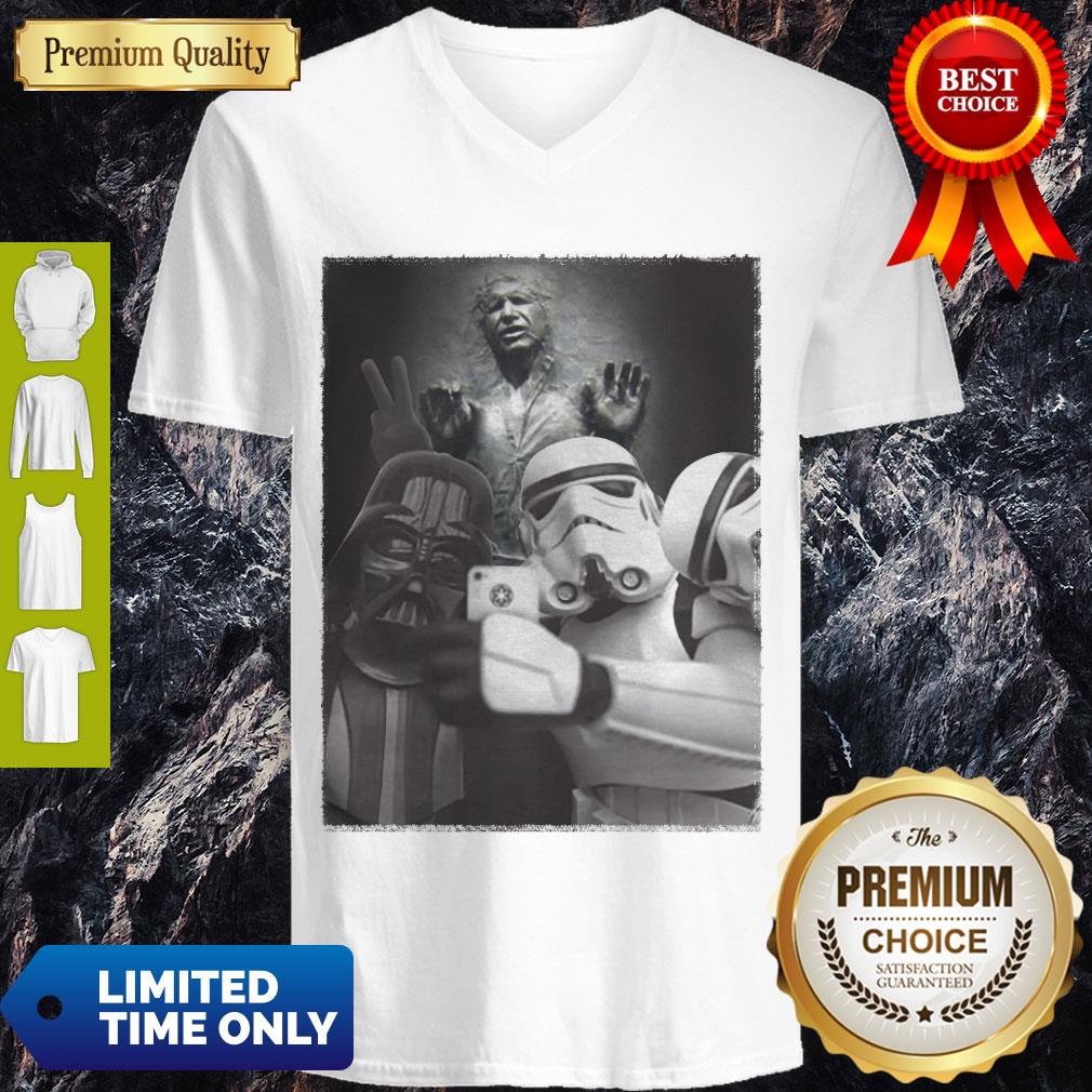 Star Wars Darth Vader And Stormtroopers Selfie Han Solo Frozen Carbonite Shirt - Image 5