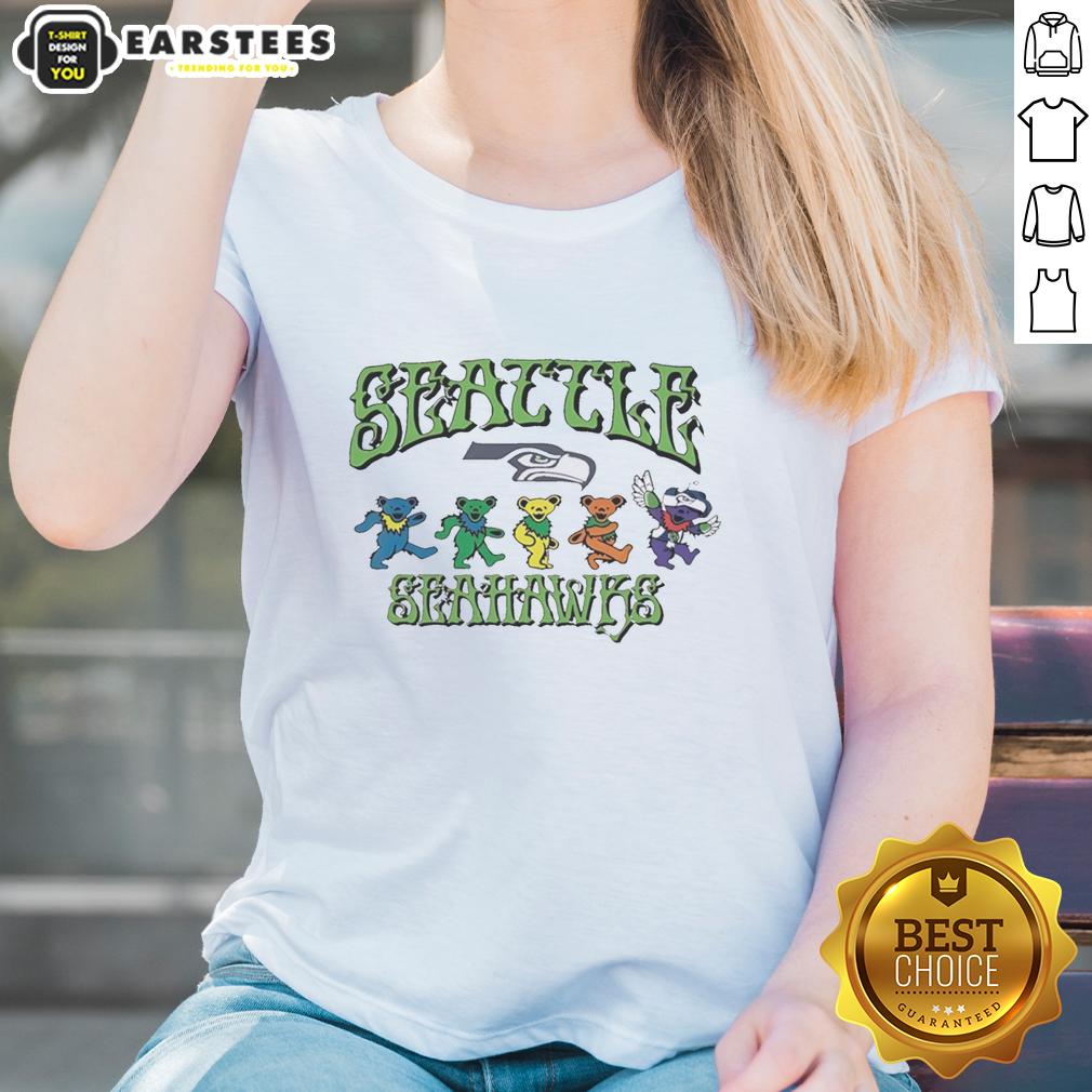 Hot Grateful Dead Bears X Seattle Seahawks Logo T-Shirt - Image 3
