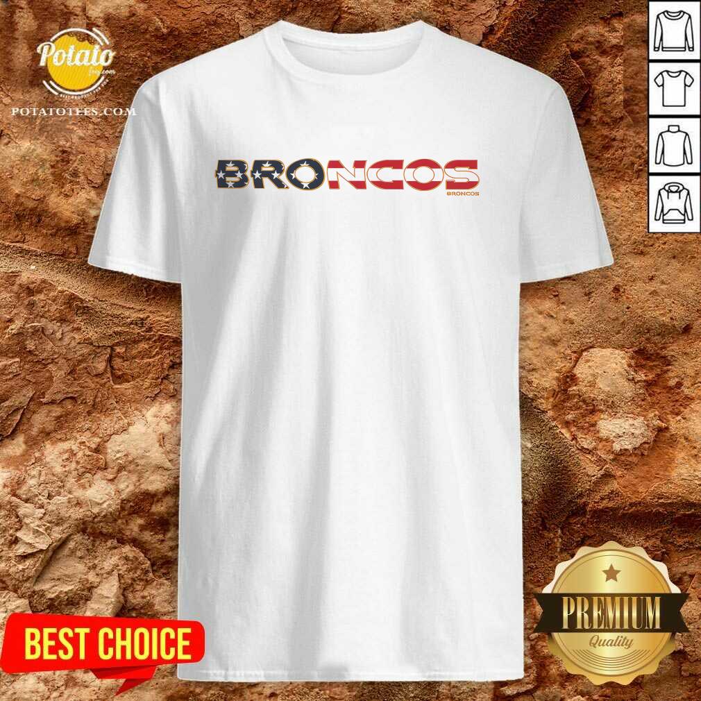 Denver Broncos Flag Script Franklin T-Shirt