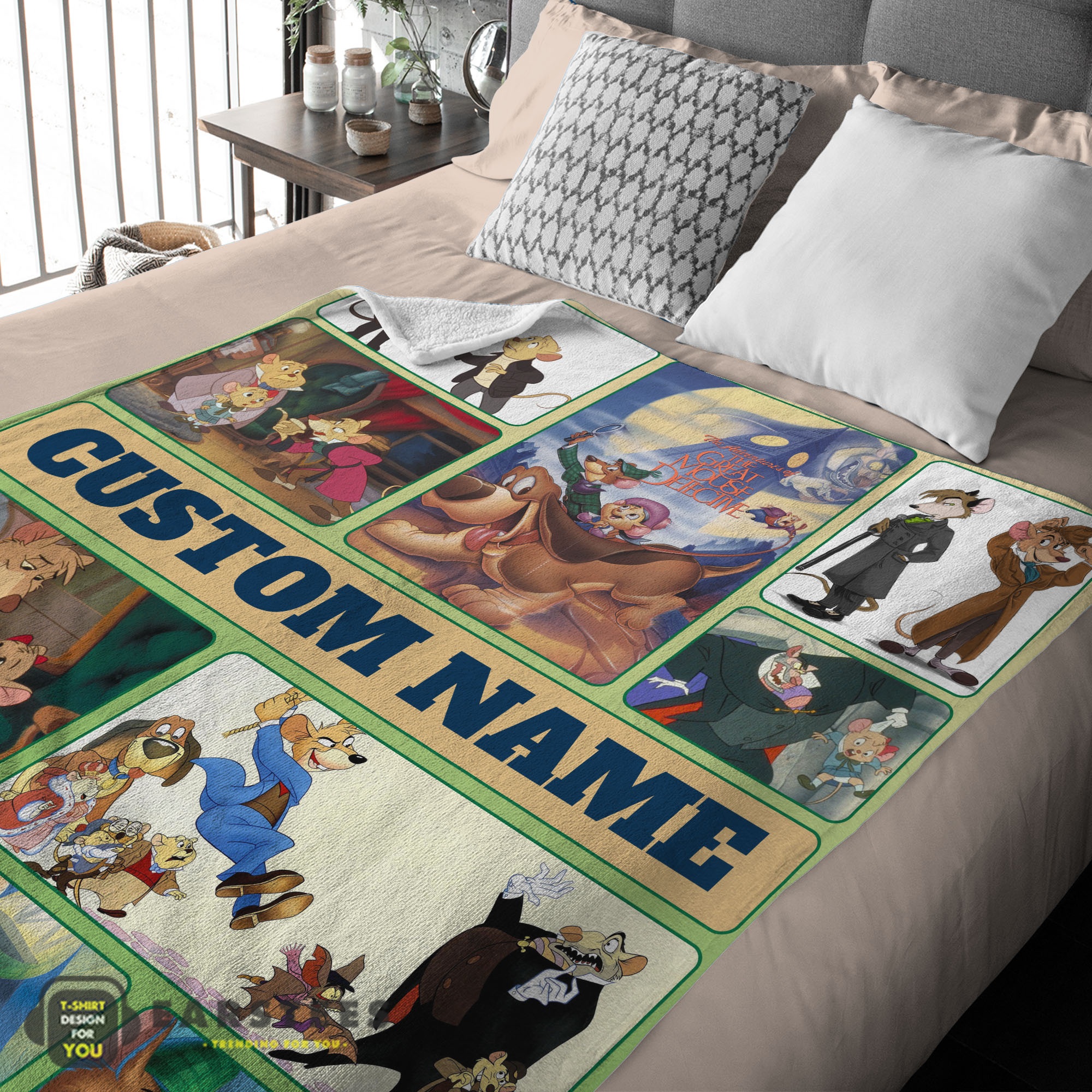 Good Disney Cartoon Personalized Great Mouse Detective Blanket Fleece Customized Blanket - Image 2